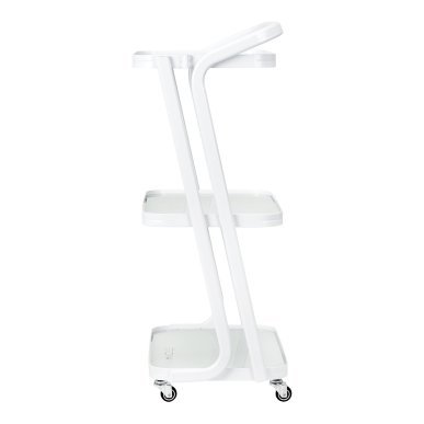 Cosmetische trolley Giovanni H6701 wit met drie glazen planken voor professionele salons en georganiseerde behandelingen