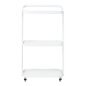 Cosmetische trolley Giovanni H6701 wit met drie glazen planken voor professionele salons en georganiseerde behandelingen