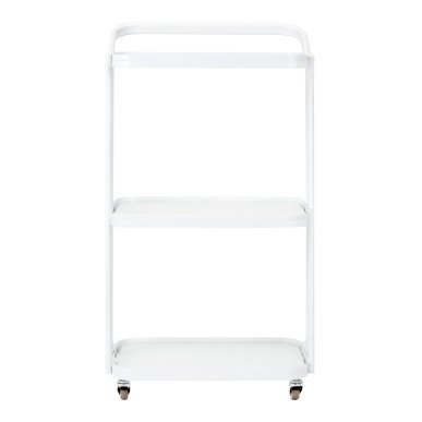 Cosmetische trolley Giovanni H6701 wit met drie glazen planken voor professionele salons en georganiseerde behandelingen