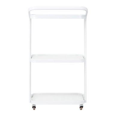 Cosmetische trolley Giovanni H6701 wit met drie glazen planken voor professionele salons en georganiseerde behandelingen