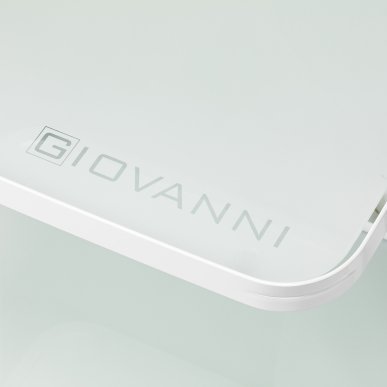 Cosmetische trolley Giovanni H6701 wit met drie glazen planken voor professionele salons en georganiseerde behandelingen