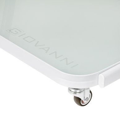 Cosmetische trolley Giovanni H6701 wit met drie glazen planken voor professionele salons en georganiseerde behandelingen
