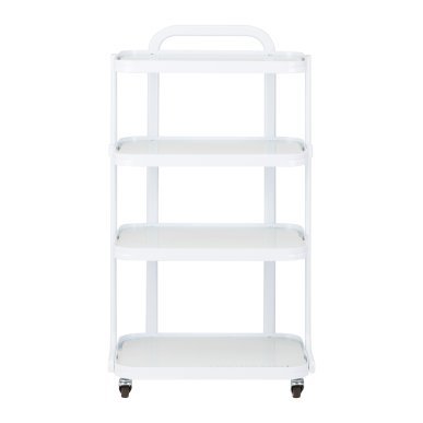 Cosmetische trolley Giovanni H6702 wit met glazen planken voor professionele salons en georganiseerde behandelingen