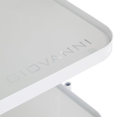 Cosmetische trolley Giovanni H6702 wit met glazen planken voor professionele salons en georganiseerde behandelingen