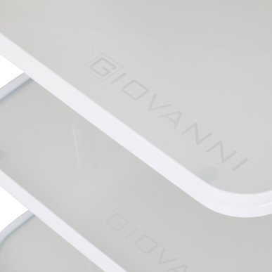 Cosmetische trolley Giovanni H6702 wit met glazen planken voor professionele salons en georganiseerde behandelingen
