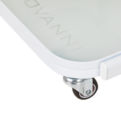 Cosmetische trolley Giovanni H6702 wit met glazen planken voor professionele salons en georganiseerde behandelingen