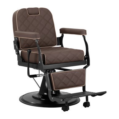 Barberstoel Carlos Classic bruin voor professioneel knippen, scheren en comfortabel salonwerk in de barbershop