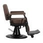 Barberstoel Carlos Classic bruin voor professioneel knippen, scheren en comfortabel salonwerk in de barbershop