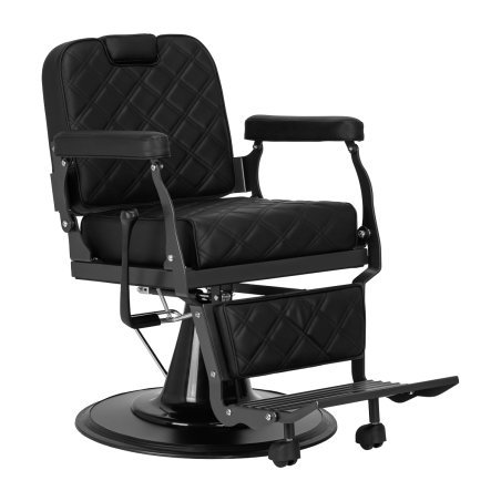 Professionele barberstoel Carlos Classic zwart voor barber shop, salon en comfortabel werken tijdens knippen en scheren