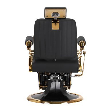 Professionele barberstoel Gabbiano Leonardo Gold zwart-goud voor comfortabel werken in de barbershop en professionele salon