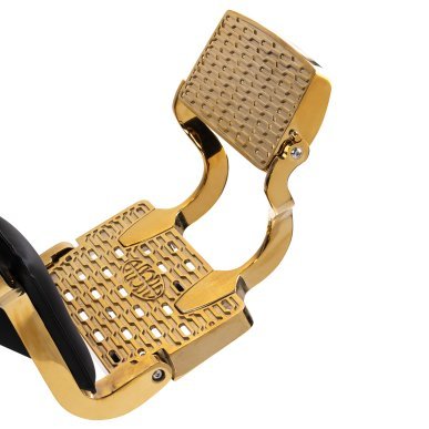 Professionele barberstoel Gabbiano Leonardo Gold zwart-goud voor comfortabel werken in de barbershop en professionele salon