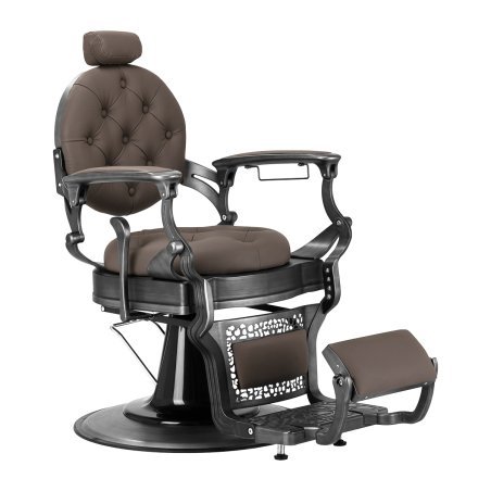 Professionele barberstoel Gabbiano Niccolo bruin voor comfortabel knippen, scheren en ergonomisch werken in de salon