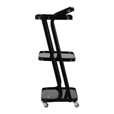 Professionele cosmetische trolley Pro Ink 6701 zwart voor georganiseerde salonwerkplekken en comfortabel specialistisch werk
