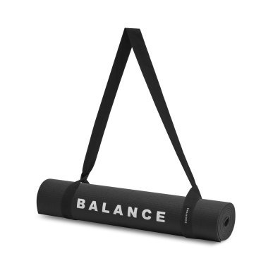 Yogamat Balance PVC zwart voor yoga, pilates en training met stabiele ondersteuning en comfortabele grip voor thuis en studio