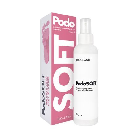 Verzachtende vloeistof Podoland PodoSoft 200 ml voor professionele verzorging van voethuid en nagels in de podologie