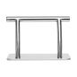 Professionele kappersvoetensteun Gabbiano L005S zilver voor comfort en ergonomie tijdens knippen, kleuren en styling