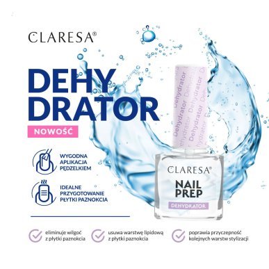 Professionele nageldehydrator Claresa Nail Prep 5 ml voor gelpolish en gelstyling met betere hechting en duurzame manicure