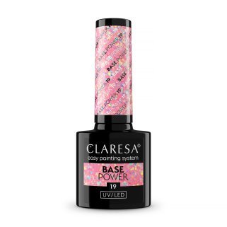 Rubber base van Claresa Power Base 19, 5 g, voor duurzame gelpolish en gelstyling met sterke hechting in de salon
