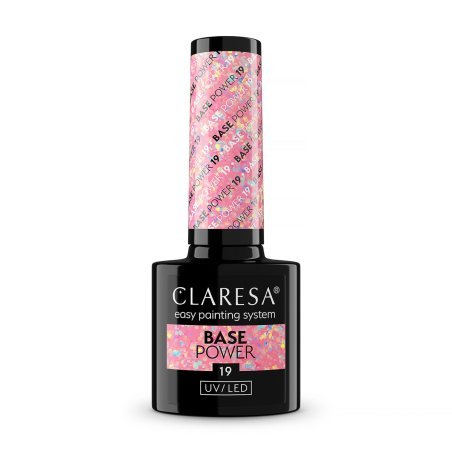 Rubber base van Claresa Power Base 19, 5 g, voor duurzame gelpolish en gelstyling met sterke hechting in de salon