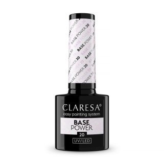 Rubber base Claresa Power Base 20 5 g voor gelpolish en gelstyling met egale afwerking en langdurige manicure