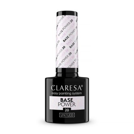 Rubber base Claresa Power Base 20 5 g voor gelpolish en gelstyling met egale afwerking en langdurige manicure