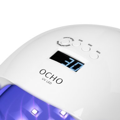 Professionele UV LED nagellamp OCHO NAILS X13 65W wit voor manicure en pedicure, snel uitharden met spiegelbodem