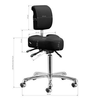 Professionele podologische voetsteun Giovanni 1005 zwart voor pedicure en podologische behandelingen in de salon
