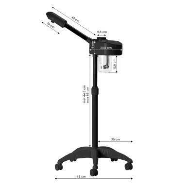 Professionele vapozon Giovanni D-09 zwart voor gezichtsreiniging en huidverzorging in schoonheidssalons en studio's