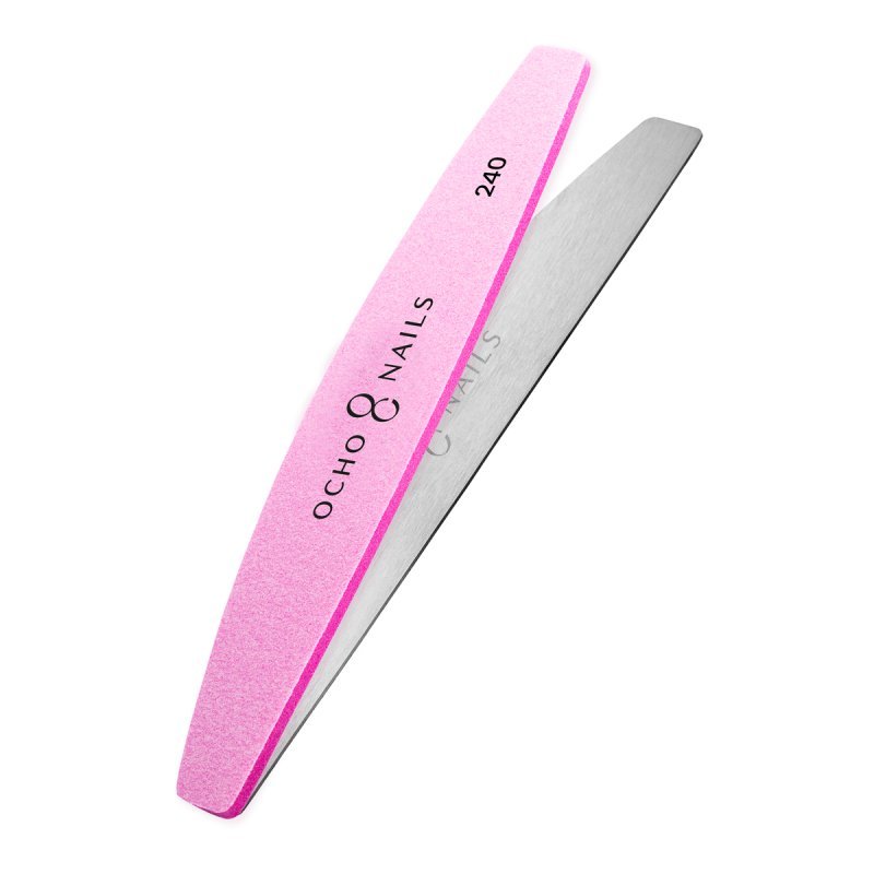 Halve maan metalen nagelvijl Ocho Nails met buffers 240, 10 stuks voor manicure, pedicure en nagelvoorbereiding Halve maan metalen nagelvijl Ocho Nails met buffers 240, 10 stuks voor manicure, pedicure en nagelvoorbereiding
