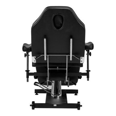 Professionele hydraulische tattoostoel PRO INK 322F zwart voor dagelijks salonwerk in tattoo, beauty en podologie
