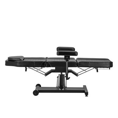 Professionele hydraulische tattoostoel PRO INK 322F zwart voor dagelijks salonwerk in tattoo, beauty en podologie