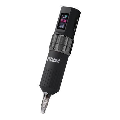 Professionele tattoo machine EL CARTEL VISPA zwart voor lijnen, details, shading en vulling bij professioneel studiogebruik