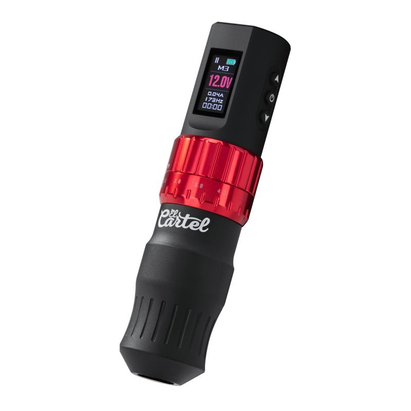Tattoo machine EL CARTEL VISPA rood-zwart voor professioneel tatoeëren met soepele controle en comfortabele grip Tattoo machine EL CARTEL VISPA rood-zwart voor professioneel tatoeëren met soepele controle en comfortabele grip