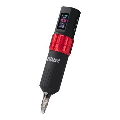 Tattoo machine EL CARTEL VISPA rood-zwart voor professioneel tatoeëren met soepele controle en comfortabele grip