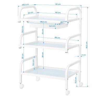 Professionele cosmetische tafel Basic 121 voor beauty salon, nagelstyling, tattoo en podologie voor dagelijks salonwerk