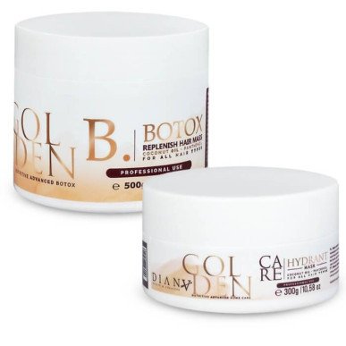 Thérapie capillaire Golden - Traitement Capillaire Régénérant et Remplissant 500g + 300g