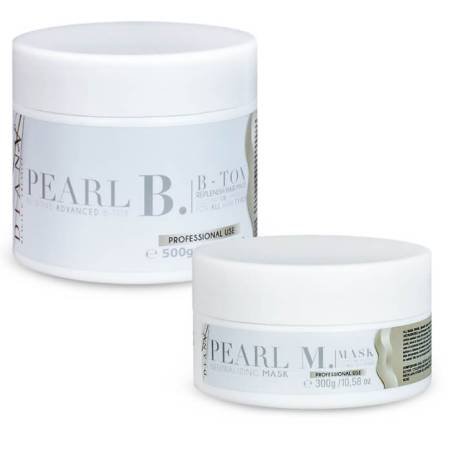 Haartherapie Pearl - Regenerierende, Feuchtigkeitsspendende und Auffüllende Haarbehandlung Set 500g + 300g