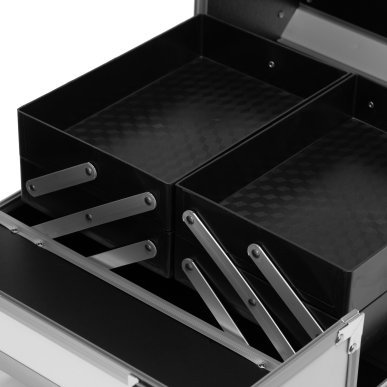 Cosmetische koffer Activ 40 zilver voor stylisten en mobiele beautyprofessionals met uitschuifbare plateaus voor salonwerk