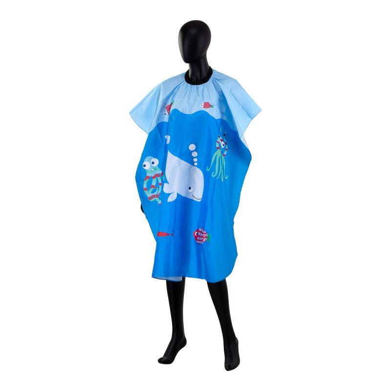 Kinderkapperscape CJ-06 voor jonge klanten, bescherming tijdens knippen, kleuren en verzorging met extra comfort in de salon Kinderkapperscape CJ-06 voor jonge klanten, bescherming tijdens knippen, kleuren en verzorging met extra comfort in de salon