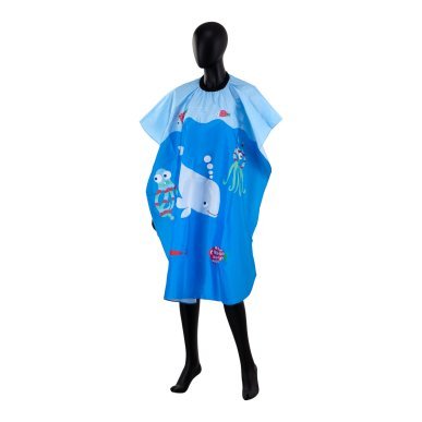 Kinderkapperscape CJ-06 voor jonge klanten, bescherming tijdens knippen, kleuren en verzorging met extra comfort in de salon