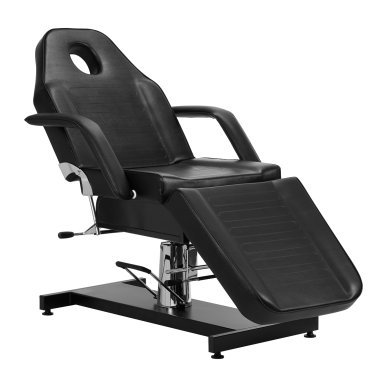 Hydraulische cosmetische stoel Sillon V2 210 zwart voor beauty-, massage- en tattoosalons, comfortabele klantpositionering