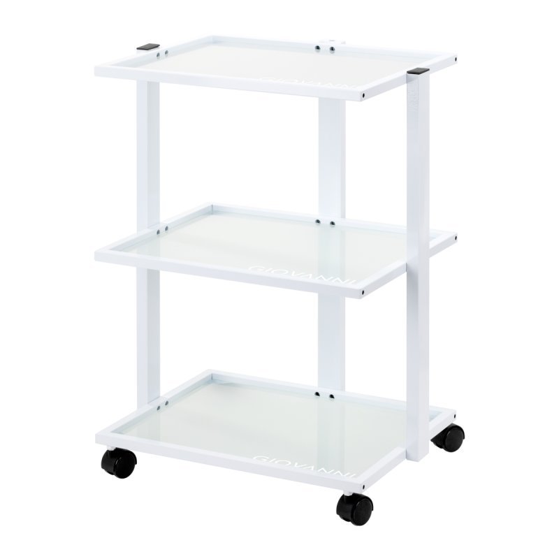 Cosmetische trolley Giovanni E40 met drie planken voor beauty salons, cosmetica, accessoires en kleine apparaten