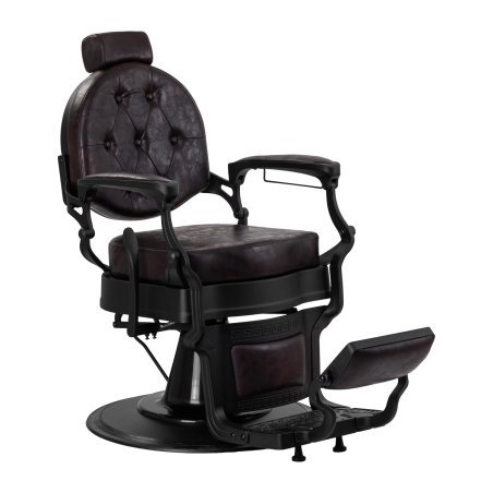 Professionele barberstoel Gabbiano President bruin voor knippen, scheren en baardverzorging met comfortabele klantbehandeling