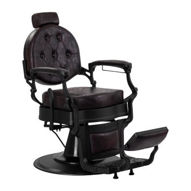 Professionele barberstoel Gabbiano President bruin voor knippen, scheren en baardverzorging met comfortabele klantbehandeling