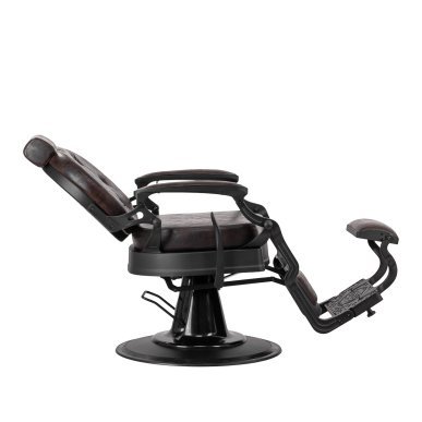 Professionele barberstoel Gabbiano President bruin voor knippen, scheren en baardverzorging met comfortabele klantbehandeling