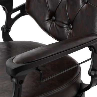 Professionele barberstoel Gabbiano President bruin voor knippen, scheren en baardverzorging met comfortabele klantbehandeling