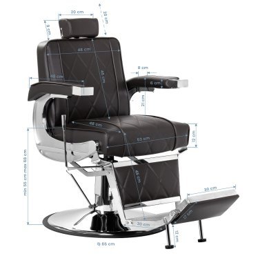 Professionele barberstoel Hair System BM88066 bruin met verstelling voor knippen, scheren, baardverzorging en salonwerk