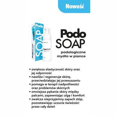 Schuimende voetreiniger Podoland Podosoap 100 ml voor professionele podologie en voorbereiding van de voethuid