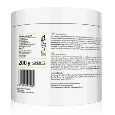 Alginaatmasker Apis Ceramide Repair 200 g voor kalmerende professionele huidverzorging en behandelcomfort in de salon