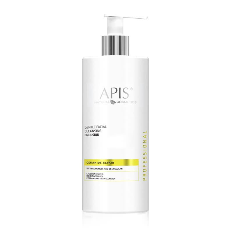 Zachte reinigingsemulsie Apis Ceramide Repair met ceramiden en beta-glucan, 500 ml voor professionele huidverzorging